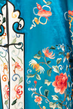 Load image into Gallery viewer, Vintage 1950s Embroidered Robe Chinese Silk Floral Jacket