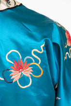 Load image into Gallery viewer, Vintage 1950s Embroidered Robe Chinese Silk Floral Jacket