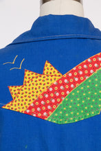 Load image into Gallery viewer, 1970s Shirt Patch Appliqué Cotton Button Up Long Sleeve XS  P