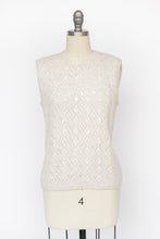 Load image into Gallery viewer, 1960s Sequin Top Wool Knit Sleeveless Blouse M