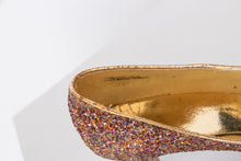 Load image into Gallery viewer, 1960s Heels Glitter Metallic High Heels Shoes 8 n