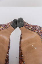 Load image into Gallery viewer, 1960s Heels Glitter Metallic High Heels Shoes 8 n