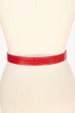 Load image into Gallery viewer, 1980s Belt Red Leather Loop Bit Gold Buckle S