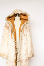 Load image into Gallery viewer, 1970s Coat Leather Mongolian Lamb Reversible Hooded M