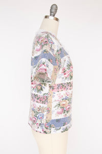 1990s T-Shirt Patchwork Printed Baby Tee M