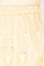 Load image into Gallery viewer, Vintage 1970s Skirt Crochet Lace Cream Boho L