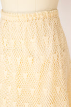 Load image into Gallery viewer, Vintage 1970s Skirt Crochet Lace Cream Boho L