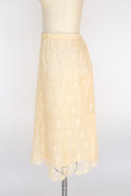Load image into Gallery viewer, Vintage 1970s Skirt Crochet Lace Cream Boho L