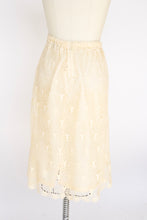 Load image into Gallery viewer, Vintage 1970s Skirt Crochet Lace Cream Boho L