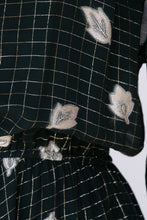 Load image into Gallery viewer, 1980s Dress Silk Chiffon Party Cocktail Metallic Full Skirt S