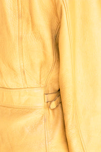 1970s Men's Buckskin Leather Jacket Zip Up M