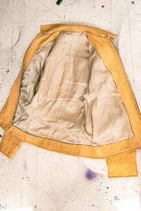 1970s Men's Buckskin Leather Jacket Zip Up M