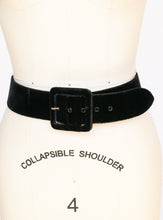 Load image into Gallery viewer, 1950s Belt Black Velvet Tapered Waist Cinch S