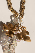 Load image into Gallery viewer, 1960s Grape Cluster Necklace Beaded Costume Jewels Pendant Gold Chain