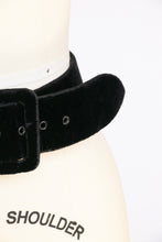 Load image into Gallery viewer, 1950s Belt Black Velvet Tapered Waist Cinch S