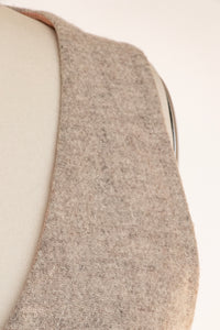 1970s Wool Vest Top Gray Waistcoat XS