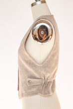 Load image into Gallery viewer, 1970s Wool Vest Top Gray Waistcoat XS