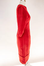 Load image into Gallery viewer, 1960s Dress Wool Woven Fitted Burgundy Red S