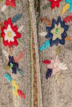 Load image into Gallery viewer, 1970s Sweater Wool Chunky Knit Floral Hooded Long