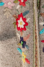 Load image into Gallery viewer, 1970s Sweater Wool Chunky Knit Floral Hooded Long
