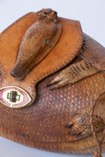 Load image into Gallery viewer, 1940s Armadillo Purse Taxidermy Brown Leather Shoulder Handbag Bag