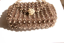 Load image into Gallery viewer, 1960s Purse Chunky 3D Beaded Smokey Pearl Hand Bag