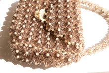 Load image into Gallery viewer, 1960s Purse Chunky 3D Beaded Smokey Pearl Hand Bag