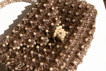 Load image into Gallery viewer, 1960s Purse Chunky 3D Beaded Smokey Pearl Hand Bag