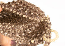 Load image into Gallery viewer, 1960s Purse Chunky 3D Beaded Smokey Pearl Hand Bag