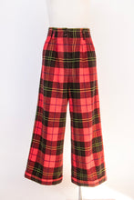 Load image into Gallery viewer, 1980s Pants Wool Plaid High Waist Trousers Benneton S