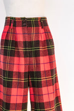 Load image into Gallery viewer, 1980s Pants Wool Plaid High Waist Trousers Benneton S