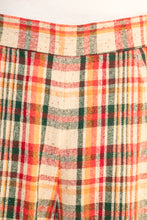 Load image into Gallery viewer, 1970s Pants Wool Blend Plaid Wide Leg High Waist Trousers M
