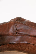 Load image into Gallery viewer, 1970s Leather Newsboy Cap Boho Hippie