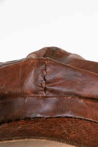 1970s Leather Newsboy Cap Boho Hippie