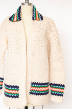 Load image into Gallery viewer, 1970s Sweater Hand Knit Chunky Grannie Cardigan M