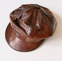 Load image into Gallery viewer, 1970s Leather Newsboy Cap Boho Hippie