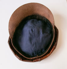 Load image into Gallery viewer, 1970s Leather Newsboy Cap Boho Hippie