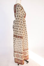 Load image into Gallery viewer, 1970s Maxi Dress Paisley Printed Cotton Soho S
