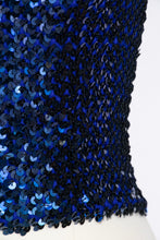 Load image into Gallery viewer, 1980s Sequin Tube Top Sleeveless Disco Cropped Blouse 70s M