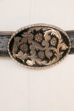 Load image into Gallery viewer, 1980s Belt Western Buckle Tony Lama Ostrich Leather L