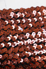 Load image into Gallery viewer, 1980s Sequin Tube Top Sleeveless Disco Cropped Brown 70s L
