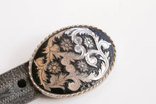 Load image into Gallery viewer, 1980s Belt Western Buckle Tony Lama Ostrich Leather L
