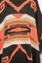 Load image into Gallery viewer, Ralph Lauren Hand Knit Wool Wrap Sweater Fringe Poncho Southwestern