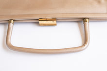 Load image into Gallery viewer, 1960s Purse Top Handle Gold Patent Vinyl Cocktail Clutch Bag