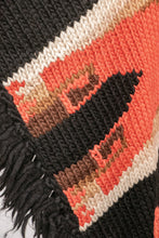 Load image into Gallery viewer, Ralph Lauren Hand Knit Wool Wrap Sweater Fringe Poncho Southwestern