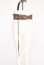 Load image into Gallery viewer, 1980s Belt Leather Tie Wrap Waist Cinch Boho Brown France