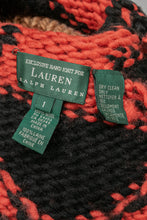Load image into Gallery viewer, Ralph Lauren Hand Knit Wool Wrap Sweater Fringe Poncho Southwestern