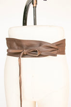 Load image into Gallery viewer, 1980s Belt Leather Tie Wrap Waist Cinch Boho Brown France