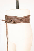 Load image into Gallery viewer, 1980s Belt Leather Tie Wrap Waist Cinch Boho Brown France