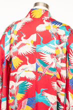 Load image into Gallery viewer, 1940s Silk Kimono Colorful Crane Printed Long Japanese Robe